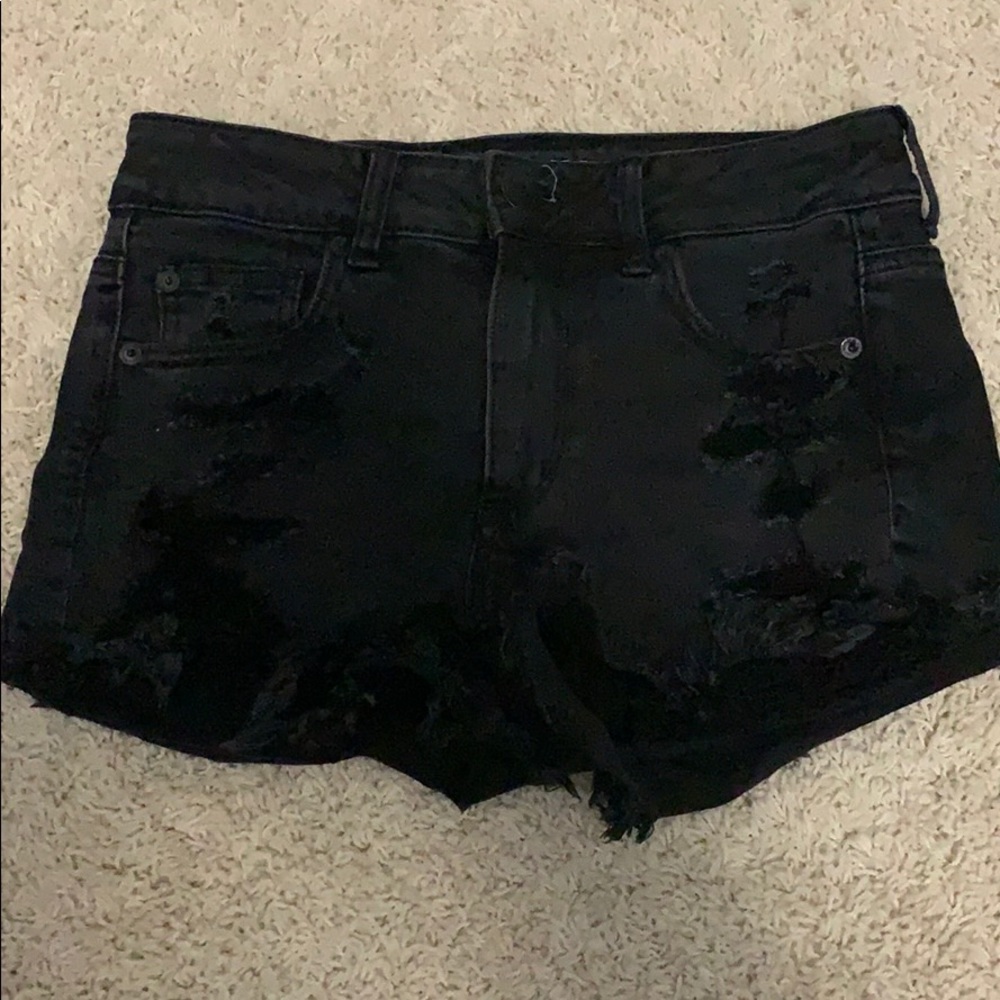 AEO Black Denim Shorts